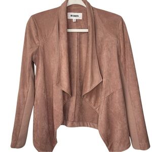 BB Dakota Wade Faux Suede Drape Front Jacket Mauve Rose Size Small Career Casual